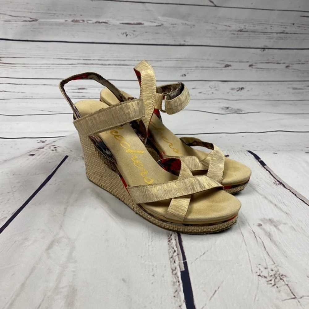 Skechers Gold Metallic Wedges